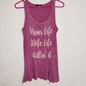 Ribbed tank top mom life wife life Killin it medium